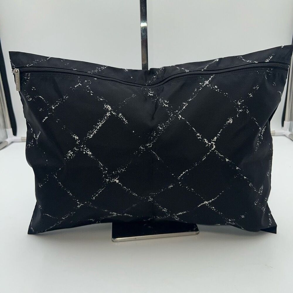 Chanel Black and White Nylon Old Style Travel Line Pouch